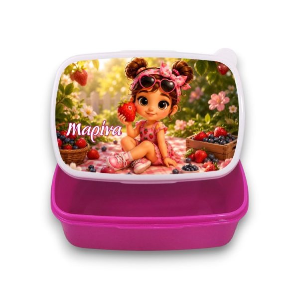 Σχολικό Δοχείο Φαγητού Summer Fruits Κοριτσάκι με Όνομα