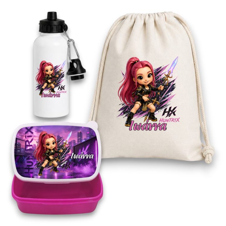 Σχολικό Σετ Σάκος, Παγούρι και Δοχείο Φαγητού - Huntrx Mira με Όνομα
